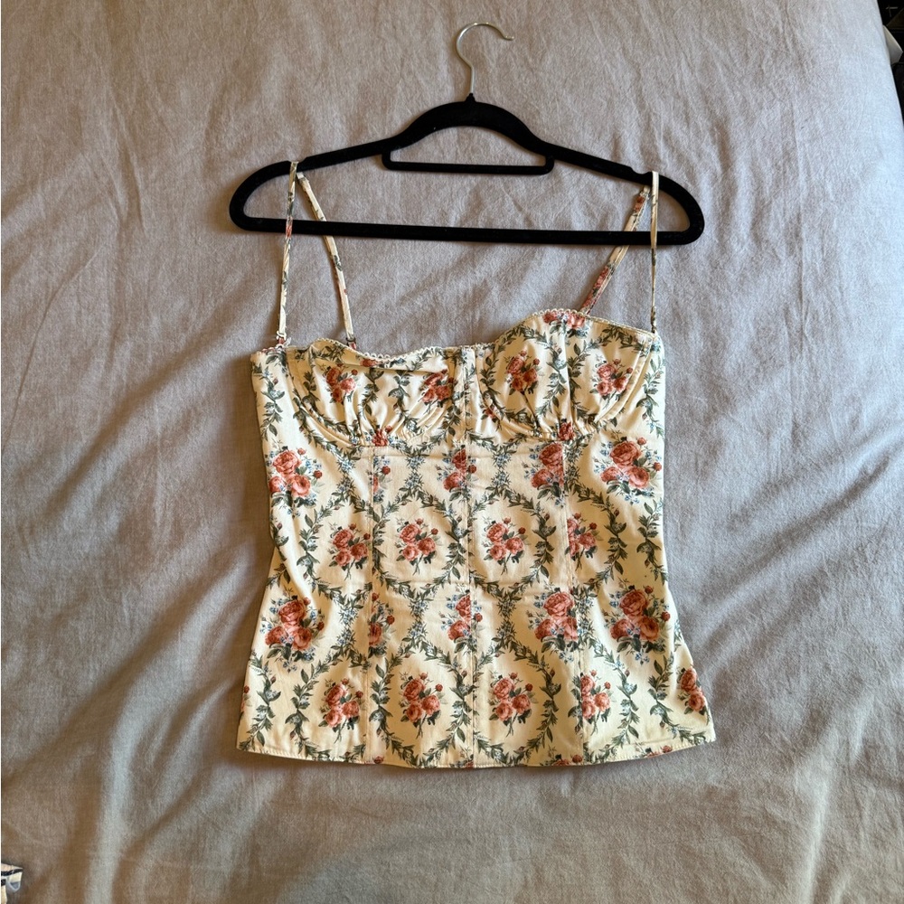 WeWoreWhat floral corset top
